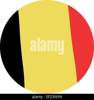 Belgium national flag icon decorative shapes. Stock Vector
