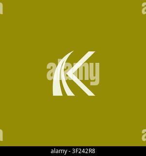 Letter K With Leaf Logo Design Stock Vector