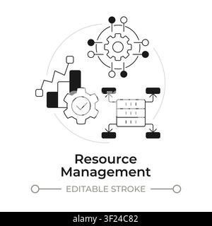 Resource management modern flat line concept icon Stock Vector