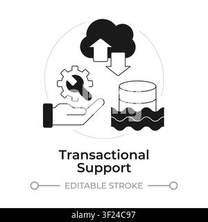 Transactional support modern flat line concept icon Stock Vector