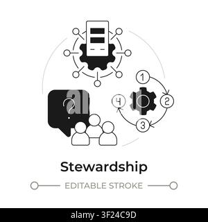 Stewardship modern flat line concept icon Stock Vector