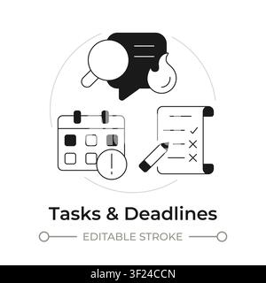 Tasks and deadlines modern flat line concept icon Stock Vector
