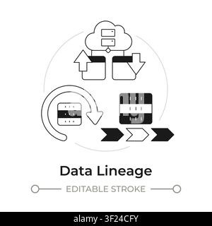 Data lineage modern flat line concept icon Stock Vector