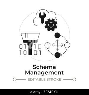 Schema management modern flat line concept icon Stock Vector