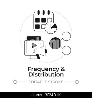 Frequency and distribution modern flat line concept icon Stock Vector