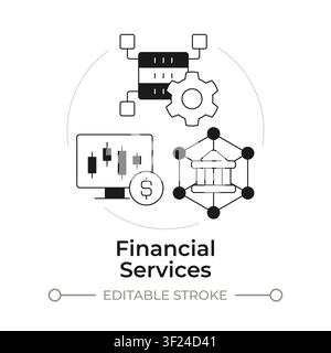 Financial services modern flat line concept icon Stock Vector