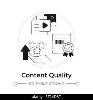 Content quality modern flat line concept icon Stock Vector