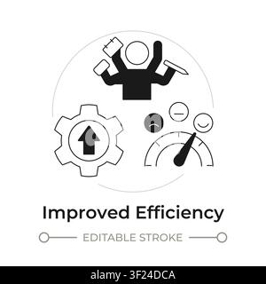 Improved efficiency modern flat line concept icon Stock Vector