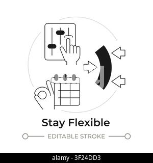 Stay flexible modern flat line concept icon Stock Vector