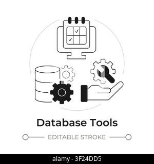 Database tools modern flat line concept icon Stock Vector