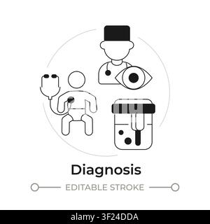 Diagnosis modern flat line concept icon Stock Vector