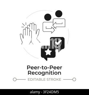 Peer to peer recognition modern flat line concept icon Stock Vector