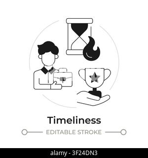 Timeliness modern flat line concept icon Stock Vector