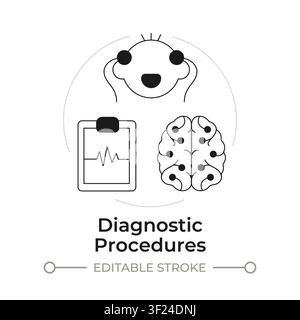 Diagnostic procedures modern flat line concept icon Stock Vector