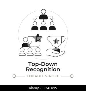 Top down recognition modern flat line concept icon Stock Vector