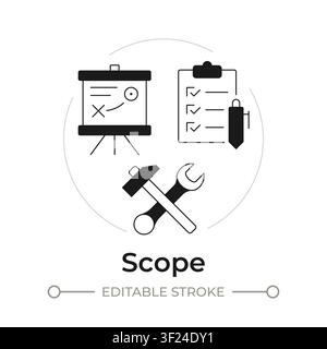 Scope modern flat line concept icon Stock Vector