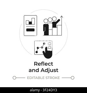 Reflect and adjust modern flat line concept icon Stock Vector