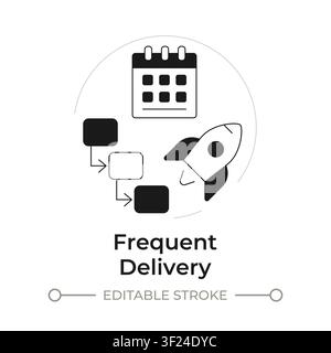 Frequent delivery modern flat line concept icon Stock Vector