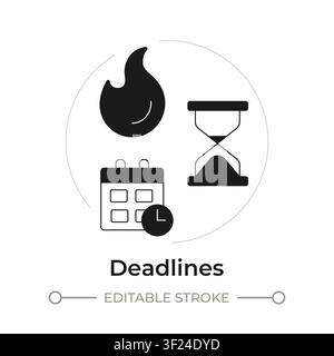 Deadlines modern flat line concept icon Stock Vector