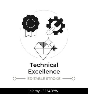 Technical excellence modern flat line concept icon Stock Vector