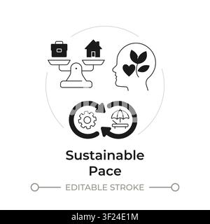 Sustainable pace modern flat line concept icon Stock Vector