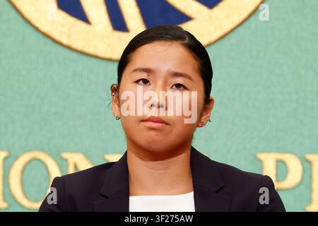 Japanese tennis player Yui Kamiji attends a press conference at the Japan National Press Club on July 17, 2026, in Tokyo, Japan. Kamiji won the Wimbledon Championship women's wheelchair singles title. She became the first Japanese female wheelchair tennis player to achieve a career Golden Slam by winning all four Grand Slam tournaments and a Paralympic gold medal. Credit: Rodrigo Reyes Marin/AFLO/Ģ����ý Live News Stock Photo