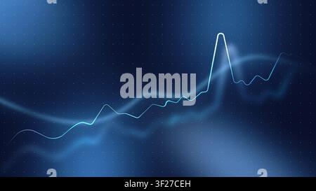 Stock exchange trading chart shows trends and price movements over time Stock Photo