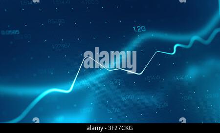 Chart shows stock exchange trading patterns and trends over time Stock Photo