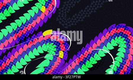 Abstract and Dynamic Background with Swirling Colorful Pattern and Texture Effects. Vibrant and Energetic Banner or Poster Design Stock Vector