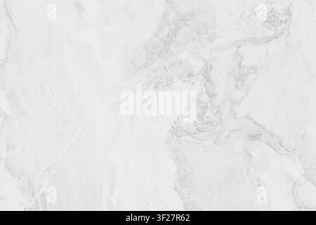 Horizontal close up overhead view of a seamless white marble stone texture with natural elegant grey veins and mineral patterns for luxury interior de Stock Photo