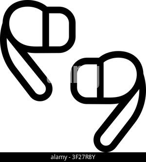 Earbuds Icon, Wireless, Headphones, Audio, Music, Sound Stock Vector