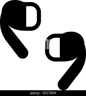 Earbuds Icon, Wireless, Headphones, Audio, Music, Sound Stock Vector