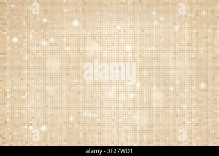 Elegant champagne mosaic glitter background with shimmering luxury tiles sparkling texture and abstract geometric pattern for festive premium backdrop Stock Vector