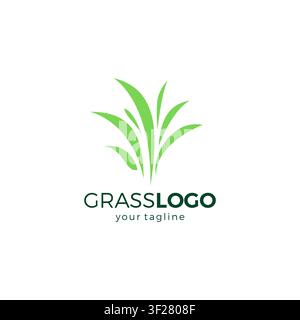 Grass Logo Vector Illustration. Green Grass Icon Stock Vector