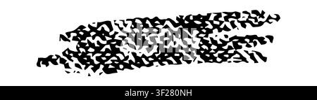 Black crayon wax horizontal brush stroke with rough scribble texture isolated on background. Abstract grunge stripe in handmade artistic style perfect Stock Vector