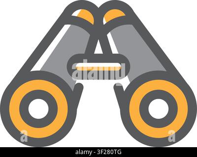 Binoculars Icon, Optical Instrument, Magnification, Viewing Tool Stock Vector