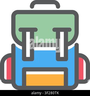 Backpack Adventure Icon, Travel, Outdoor, Hiking, Camping Stock Vector