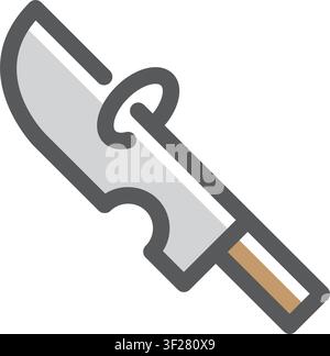 Adventure Knife Icon, Camping, Hunting, Outdoor, Survival, Blade Stock Vector