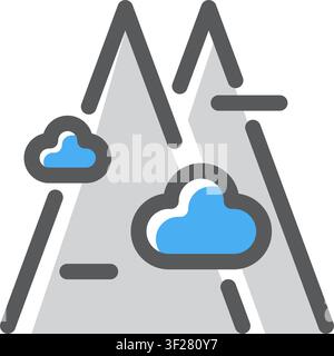 Mountain Icon, Peak, Summit, Landscape, Nature, Outdoor, Symbol Stock Vector