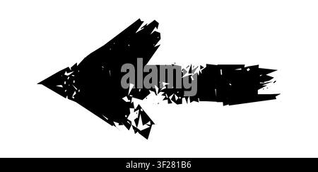 Black grunge arrows with brush stroke texture isolated on white background perfect for artistic design elements direction icons and creative web Stock Vector