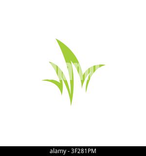 Grass Logo Vector Illustration. Green Grass Icon Vector Stock Vector