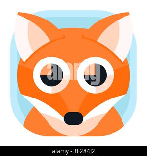 Fox Icon, Animal, Wildlife, Mammal, Canine, Wild, Nature, Forest Stock Vector