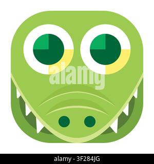 Crocodile Icon, Reptile, Animal, Wildlife, Alligator, Predator Stock Vector