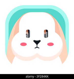 Bunny Icon, Rabbit, Easter, Cute, Animal, Pet, Wildlife, Cartoon Stock Vector