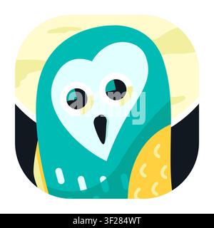Owl Icon, Bird, Animal, Wildlife, Nature, Forest, Woodland Stock Vector