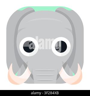 Elephant Icon, Animal, Wildlife, Mammal, African, Illustration Stock Vector