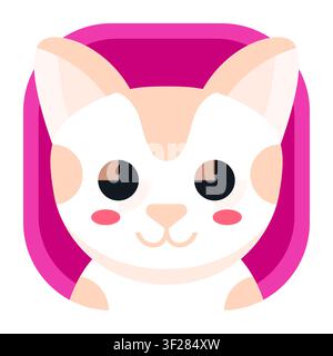 Kitten Icon, Cat, Pet, Animal, Cute, Baby, Face, Feline, Small Stock Vector
