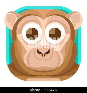 Monkey Icon, Animal, Primate, Ape, Chimpanzee, Gorilla, Baboon Stock Vector