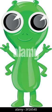 Cute alien character illustration design Stock Vector