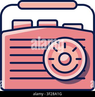 Radio Icon, Broadcast, Communication, Receiver, Tuner, Frequency Stock Vector